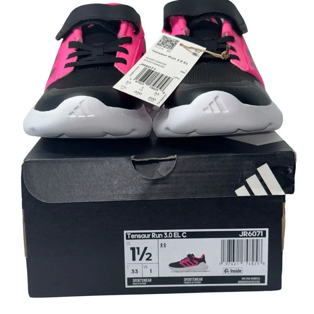 Shoes Kids Adidas Tensaur Run 3.0 EL C Pink-Black JR 6071 SZ/1.5